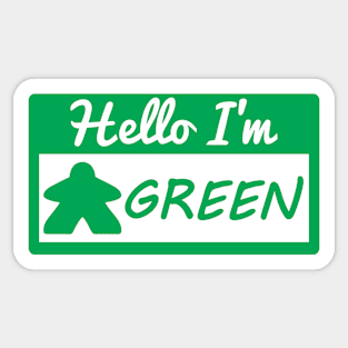 Green Player Tag Hello I'm Green Sticker